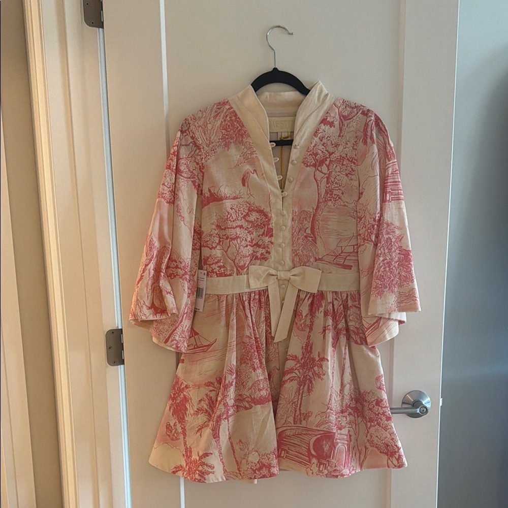 Pink Toile Print dress by Mestiza